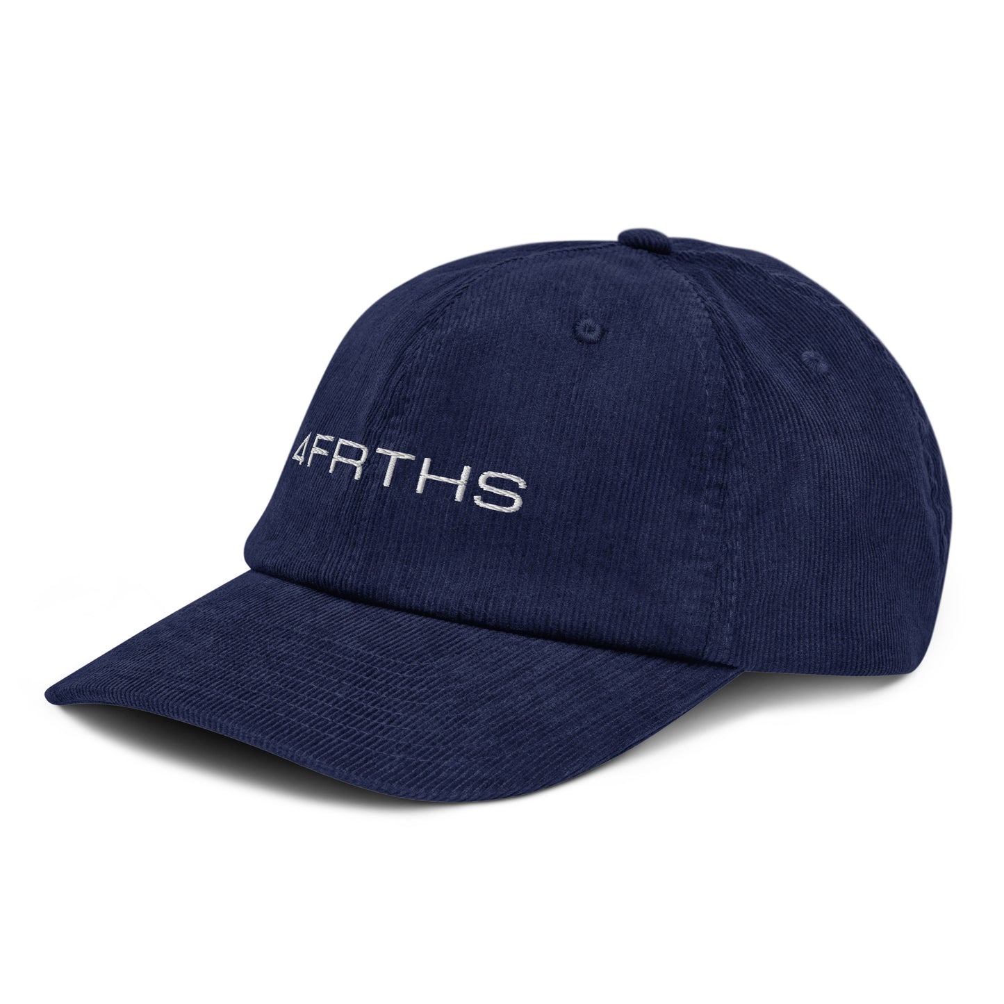 Navy blue 4FRTHS Original corduroy cap side profile ribbed texture