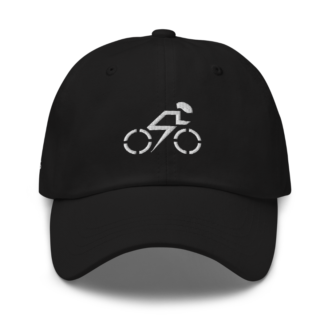 4FRTHS Cycle Club Cap in black – front view with cycling icon