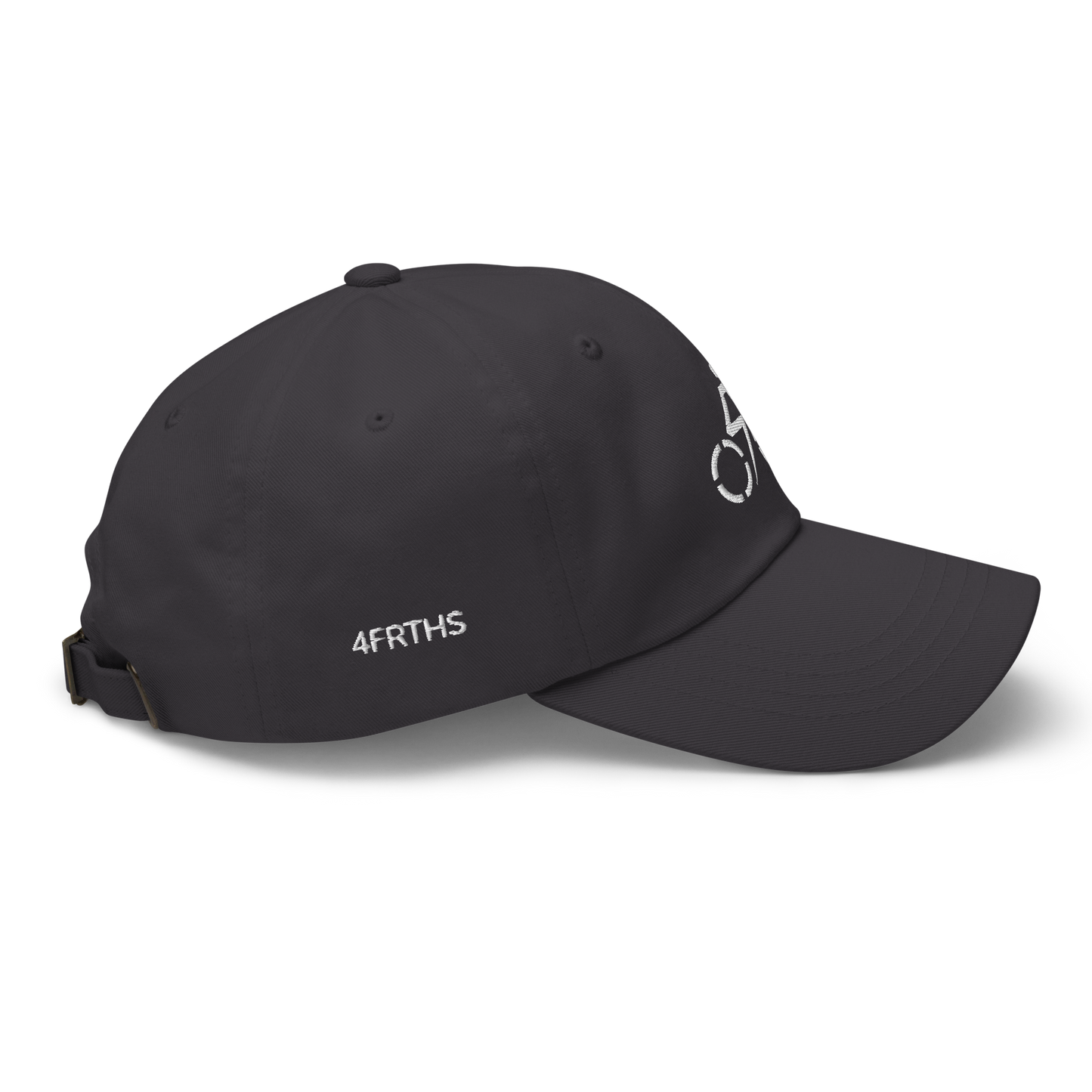 4FRTHS Cycle Club Cap in dark grey – side view with 4FRTHS branding