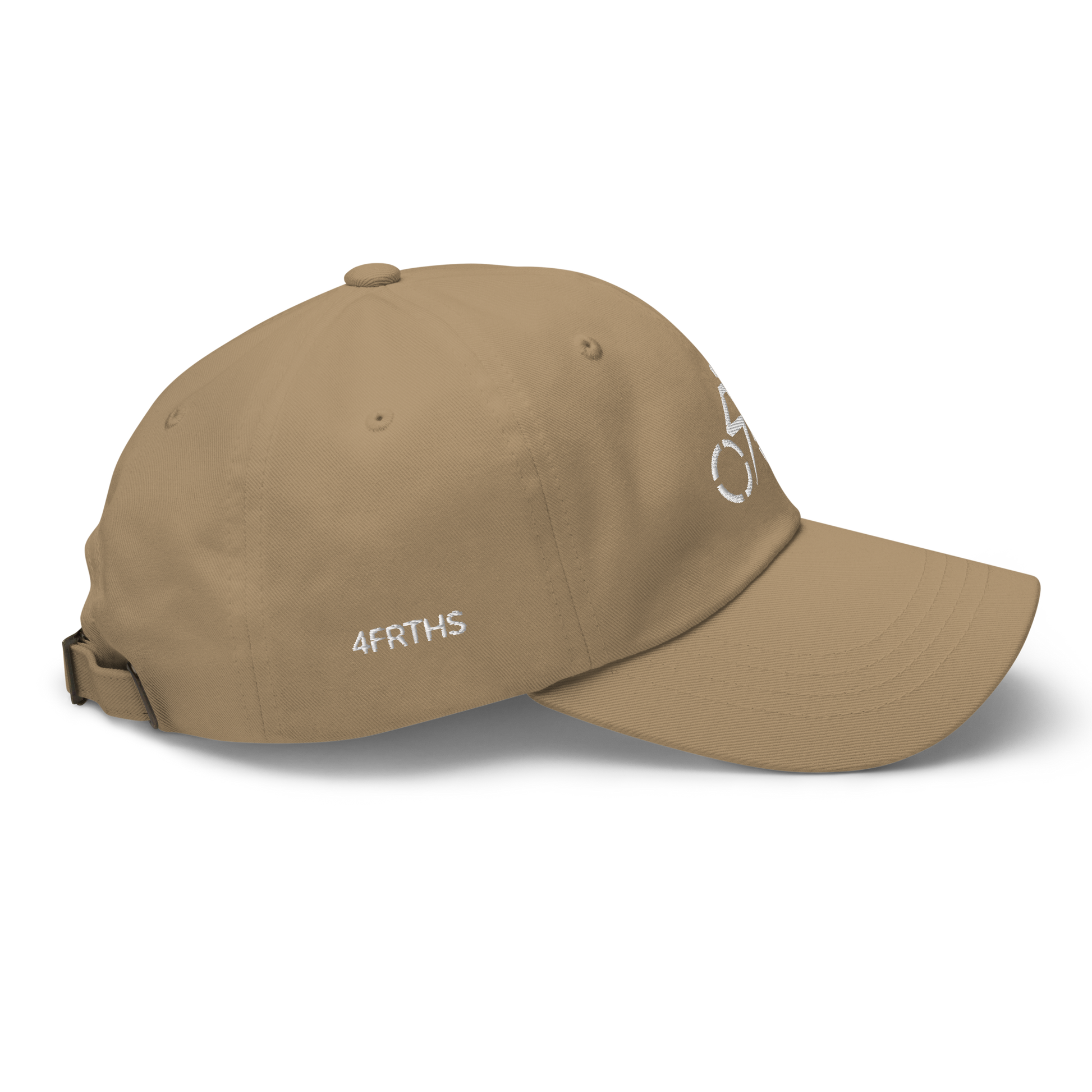 4FRTHS Cycle Club Cap in khaki – side view with 4FRTHS branding