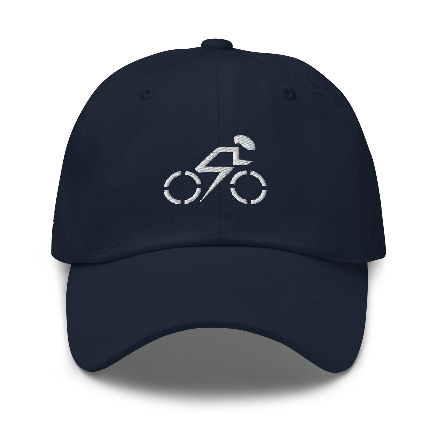 4FRTHS Cycle Club Cap in navy – front view with cycling icon