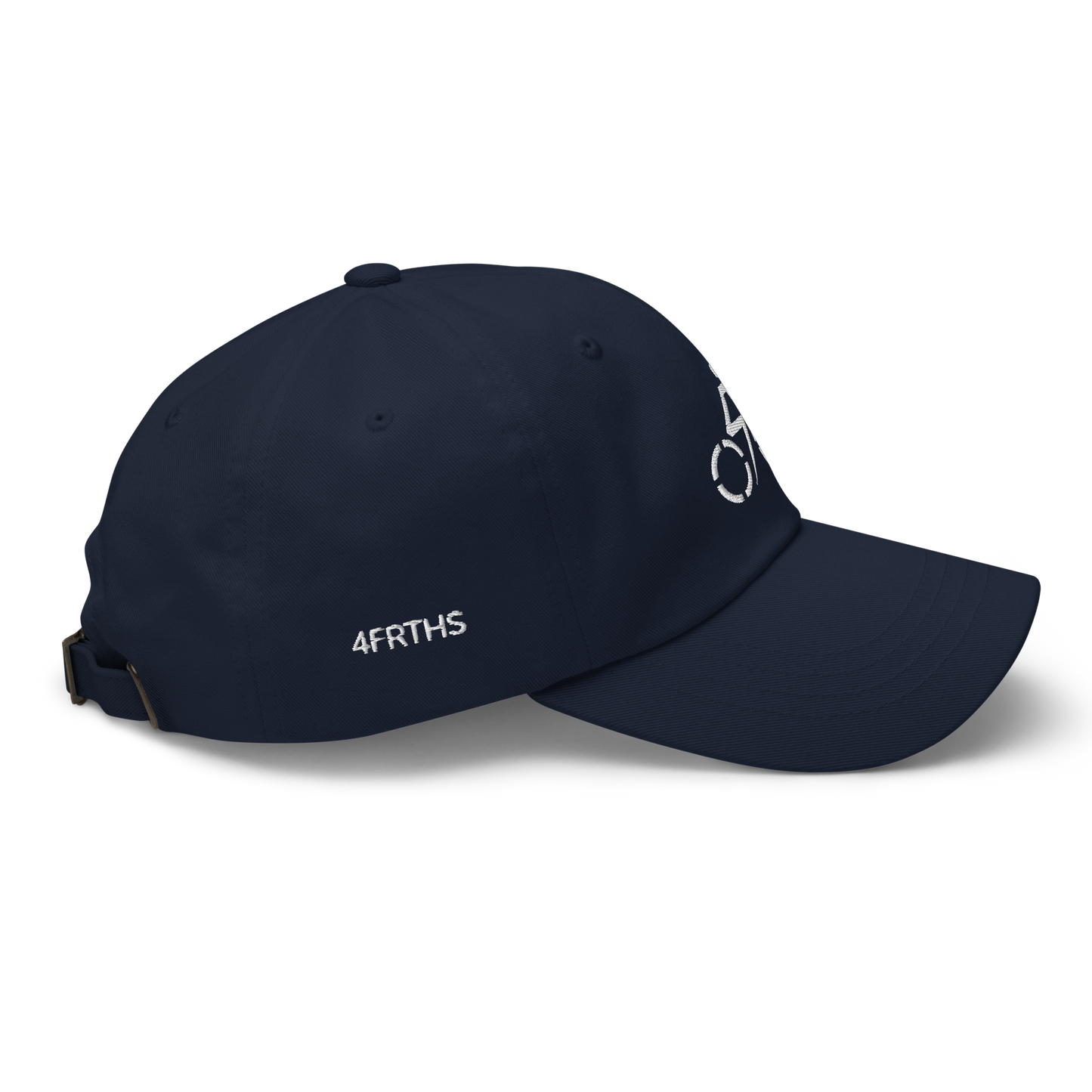 4FRTHS Cycle Club Cap in navy – side view with 4FRTHS branding