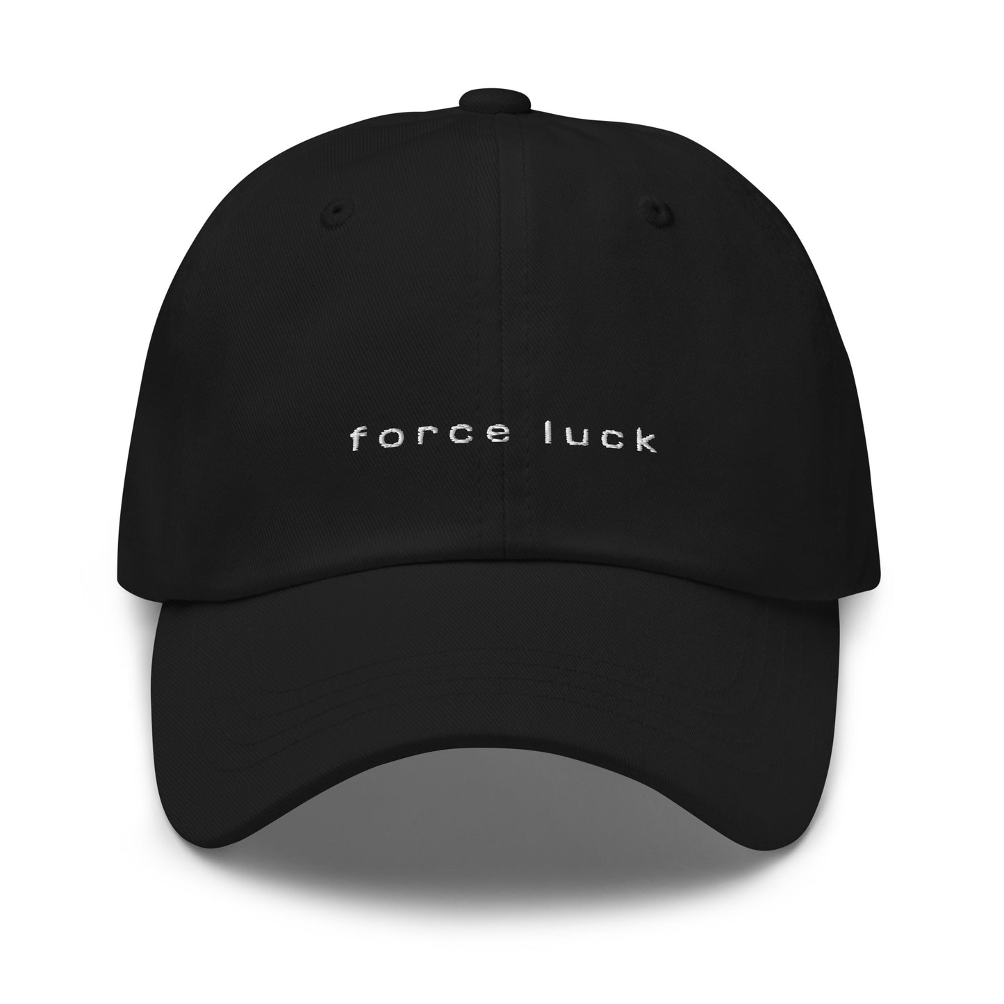 Black 4FRTHS baseball cap with “Force Luck” embroidery on the front