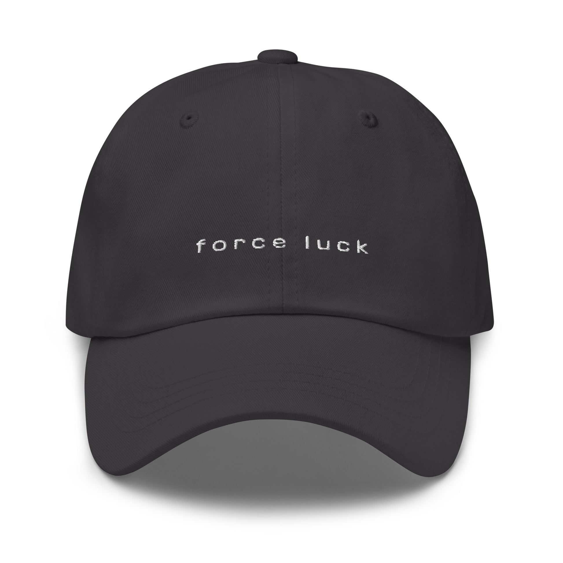 Dark grey 4FRTHS baseball cap with “Force Luck” embroidery on the front