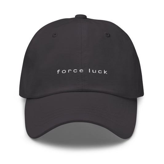 Dark grey 4FRTHS baseball cap with “Force Luck” embroidery on the front