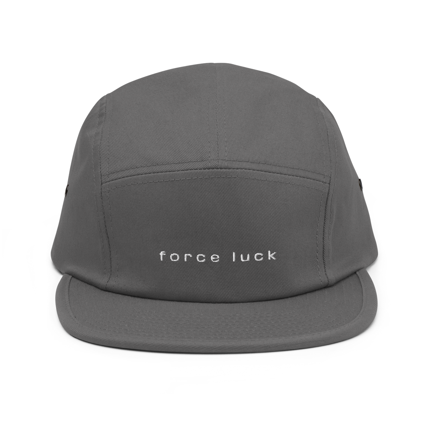 Grey 4FRTHS Path cap with “Force Luck” embroidery – modern lifestyle sports cap