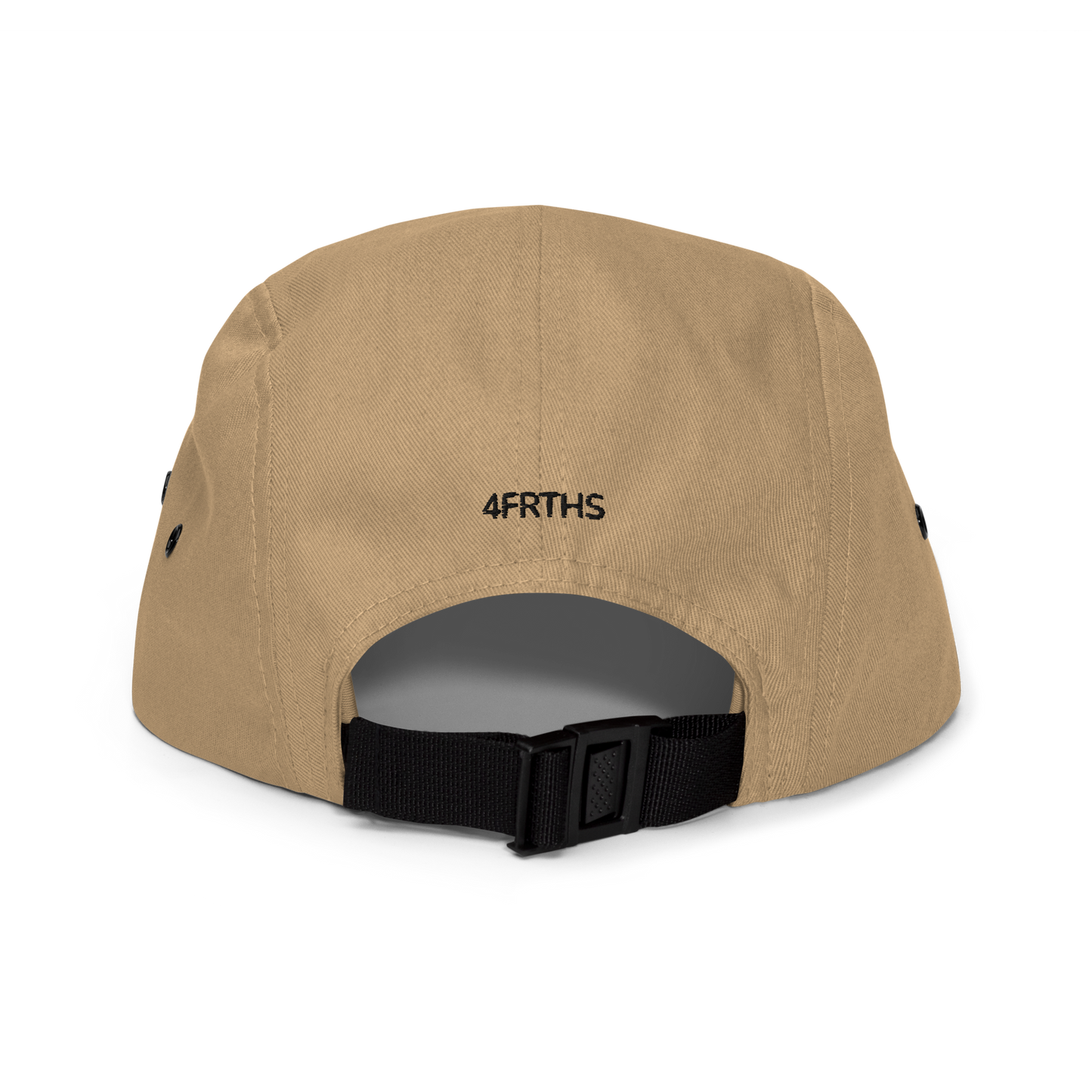 Back view of khaki 4FRTHS cap with embroidered logo – neutral lifestyle design