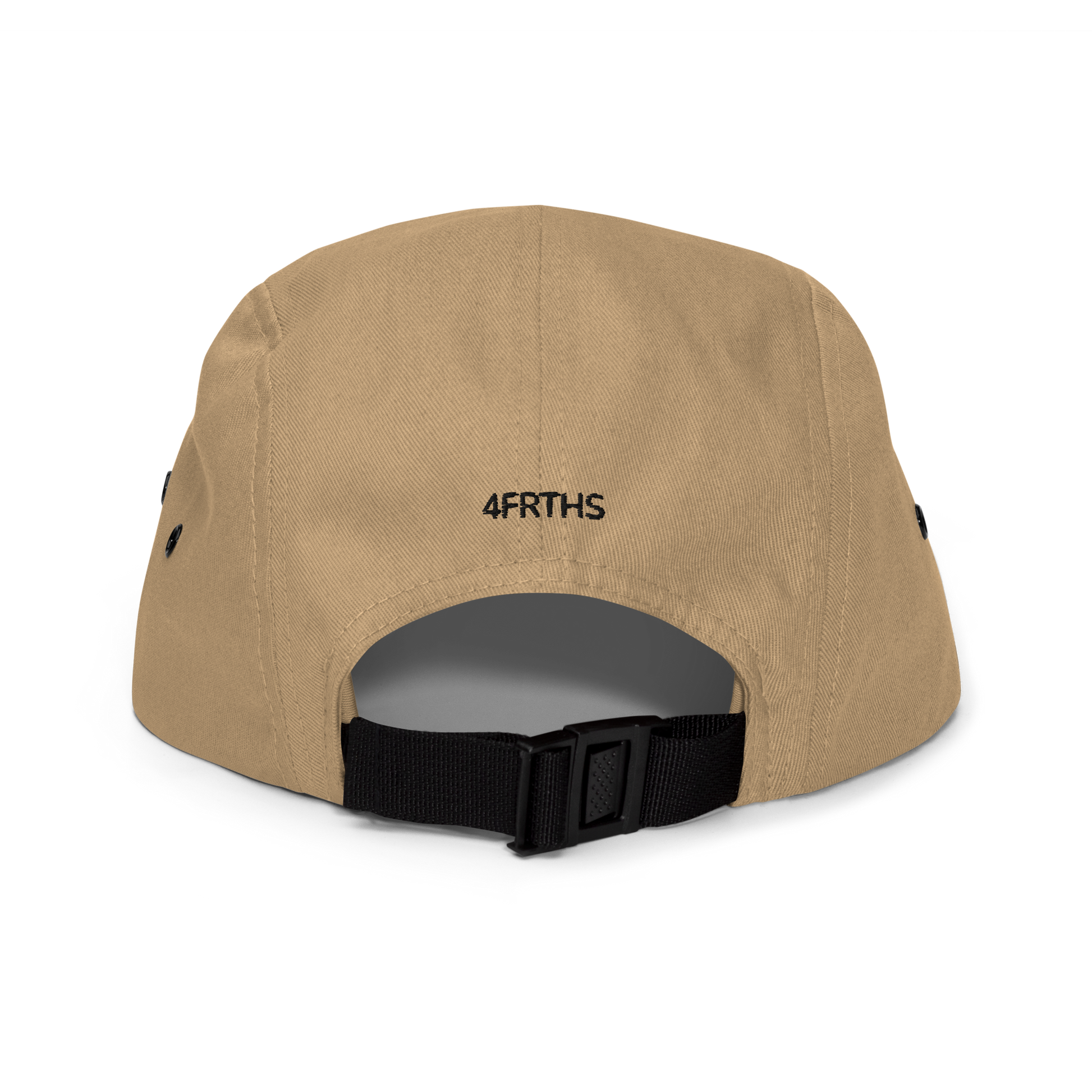 Back view of khaki 4FRTHS cap with embroidered logo – neutral lifestyle design