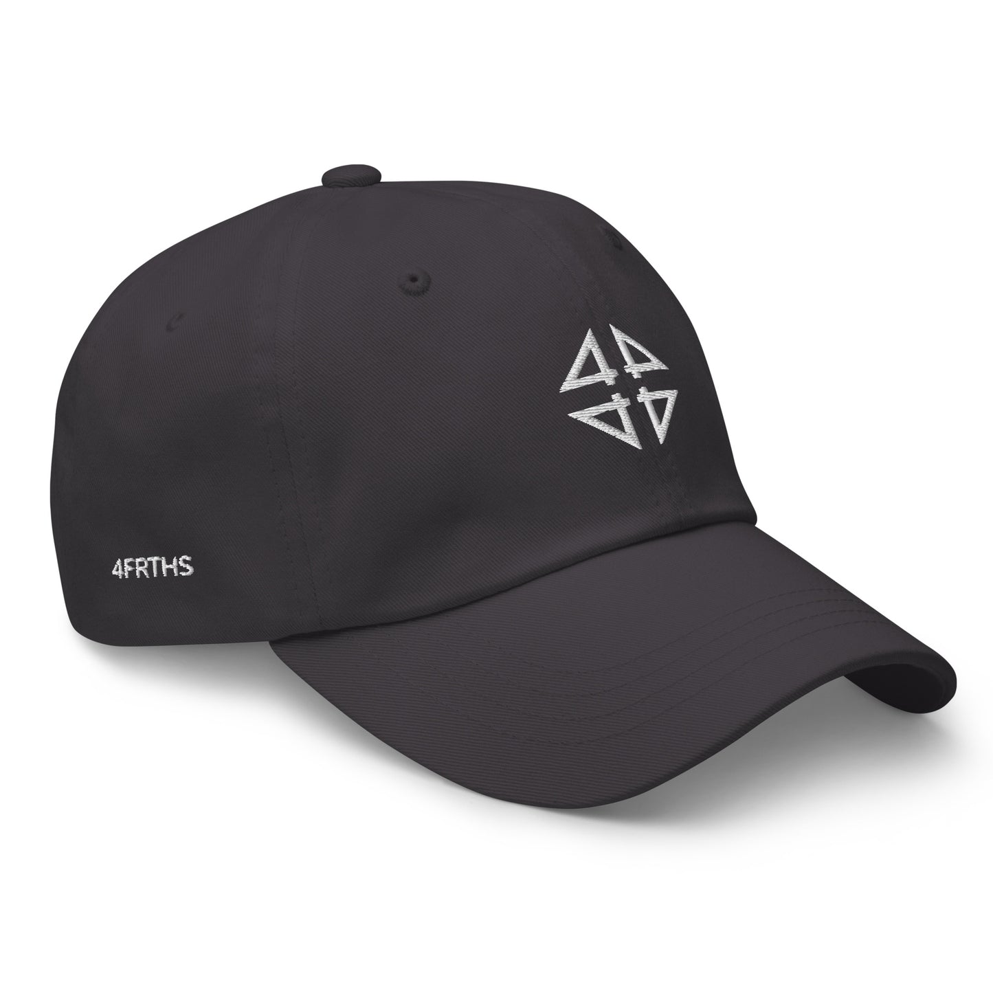 Dark grey 4FRTHS Signature baseball cap side profile minimal design